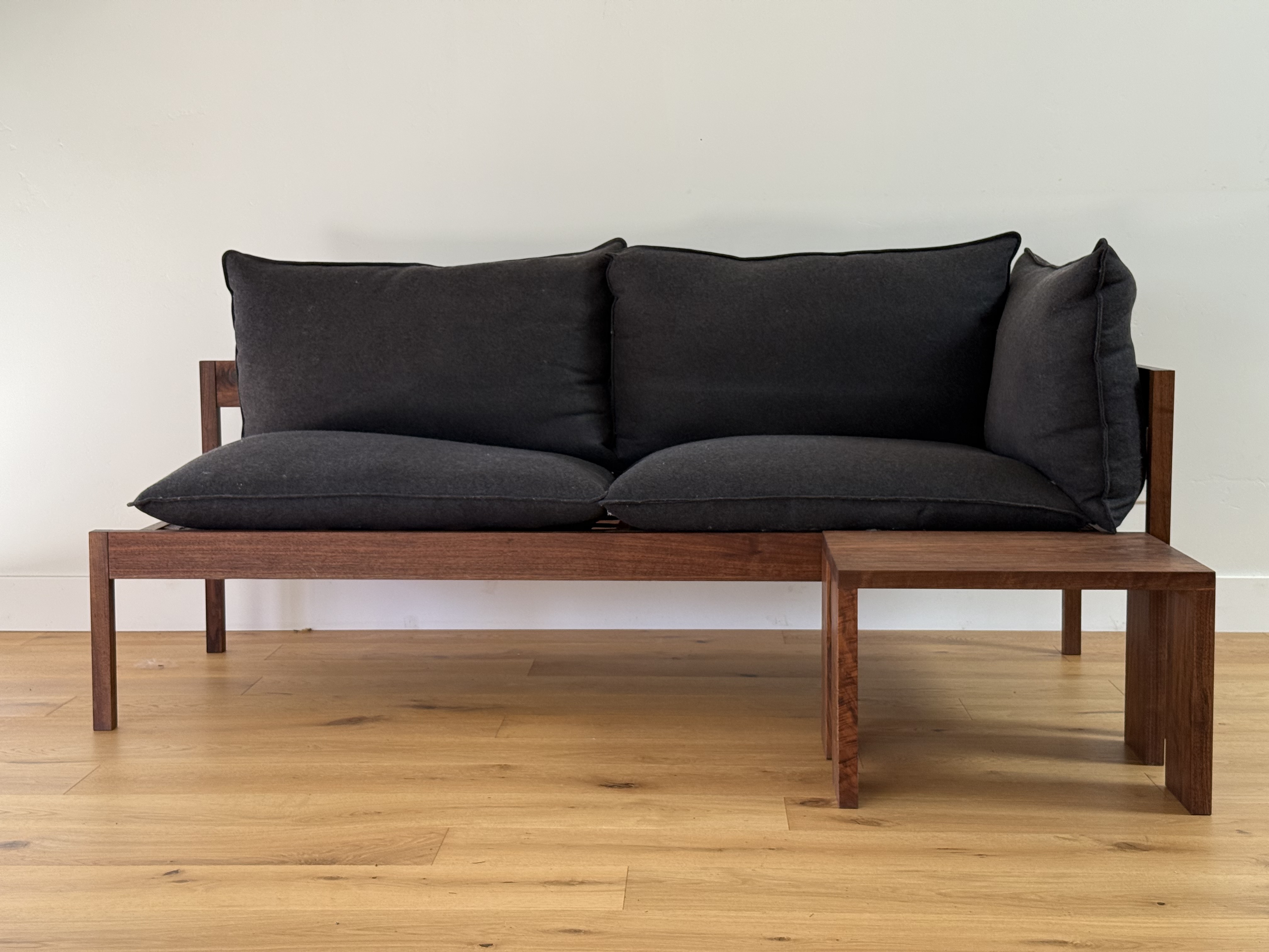 Walnut sofa frame joinery detail